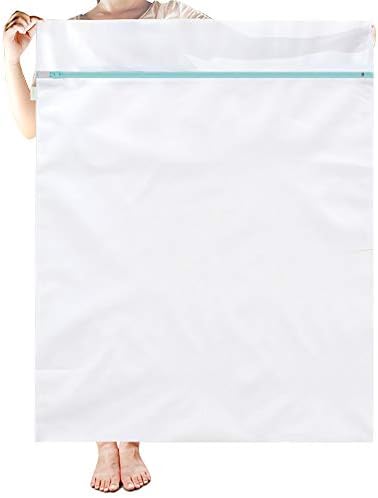 OTraki Large Mesh Washing Bag 43 x 35 Inch XXL Mesh Laundry Bag Blue