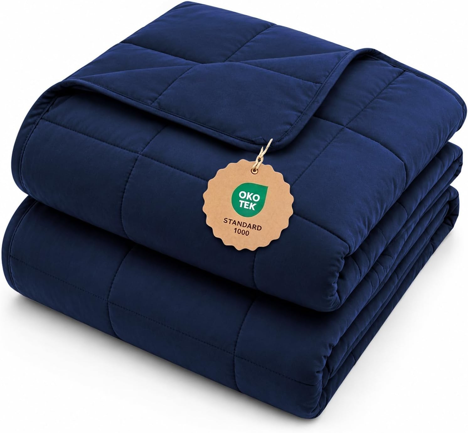 L'AGRATY Weighted Blanket for Adults 15lbs 48 x 72 Navy