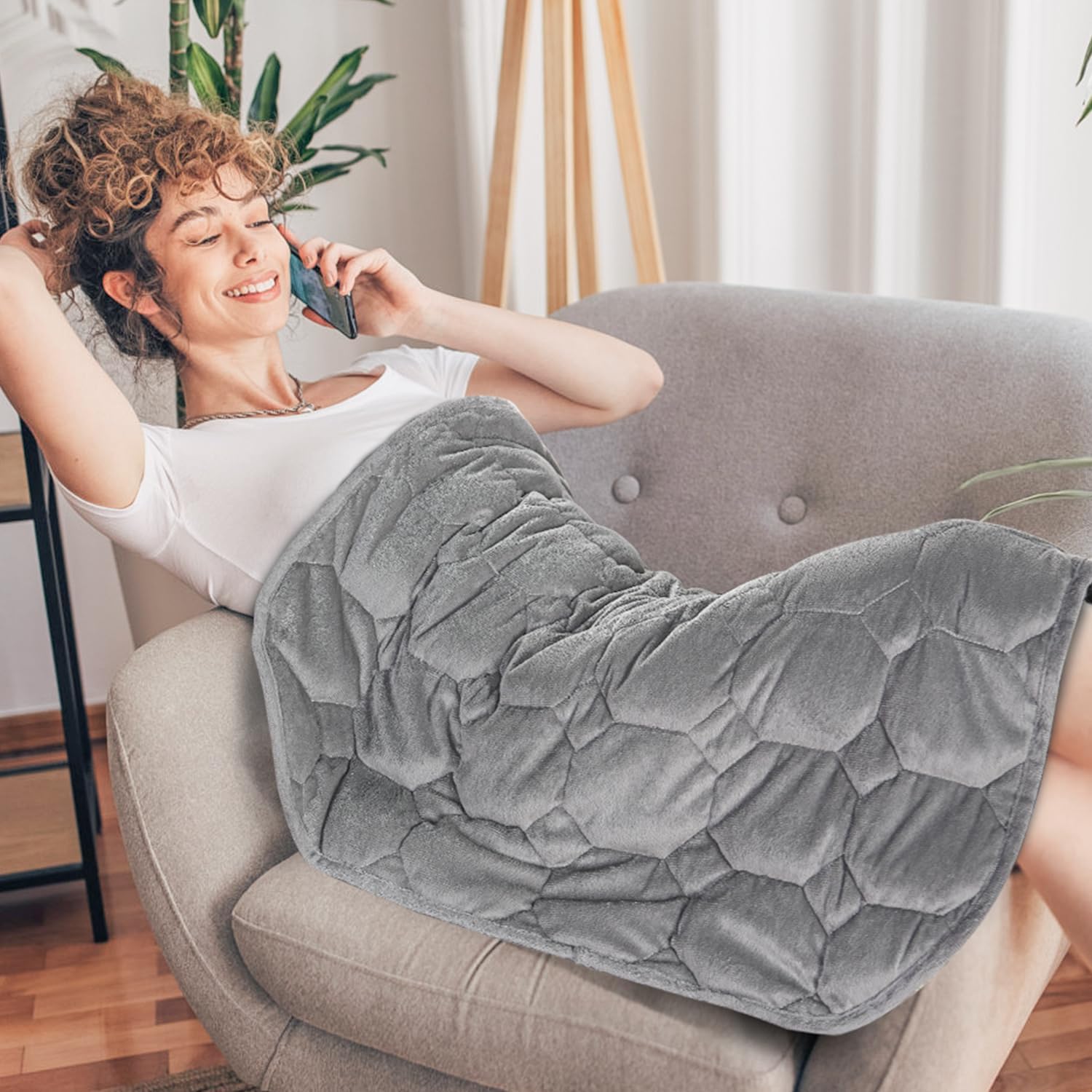 Topblan Weighted Lap Blanket Pad 7lbs for Adults, 29 x 24 Small for Travel