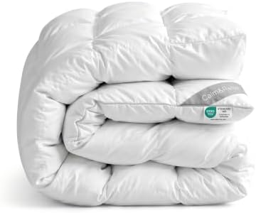 Calm&amp;Relax Hybrid Weighted Blanket - Fluffy Cloud-Like Duvet &amp; Gravity | Heavy Blanket for Anxiety &amp; Sleep - Breathable Quilted Duvet for Queen King Bed Decor - 48x72in 15lbs,