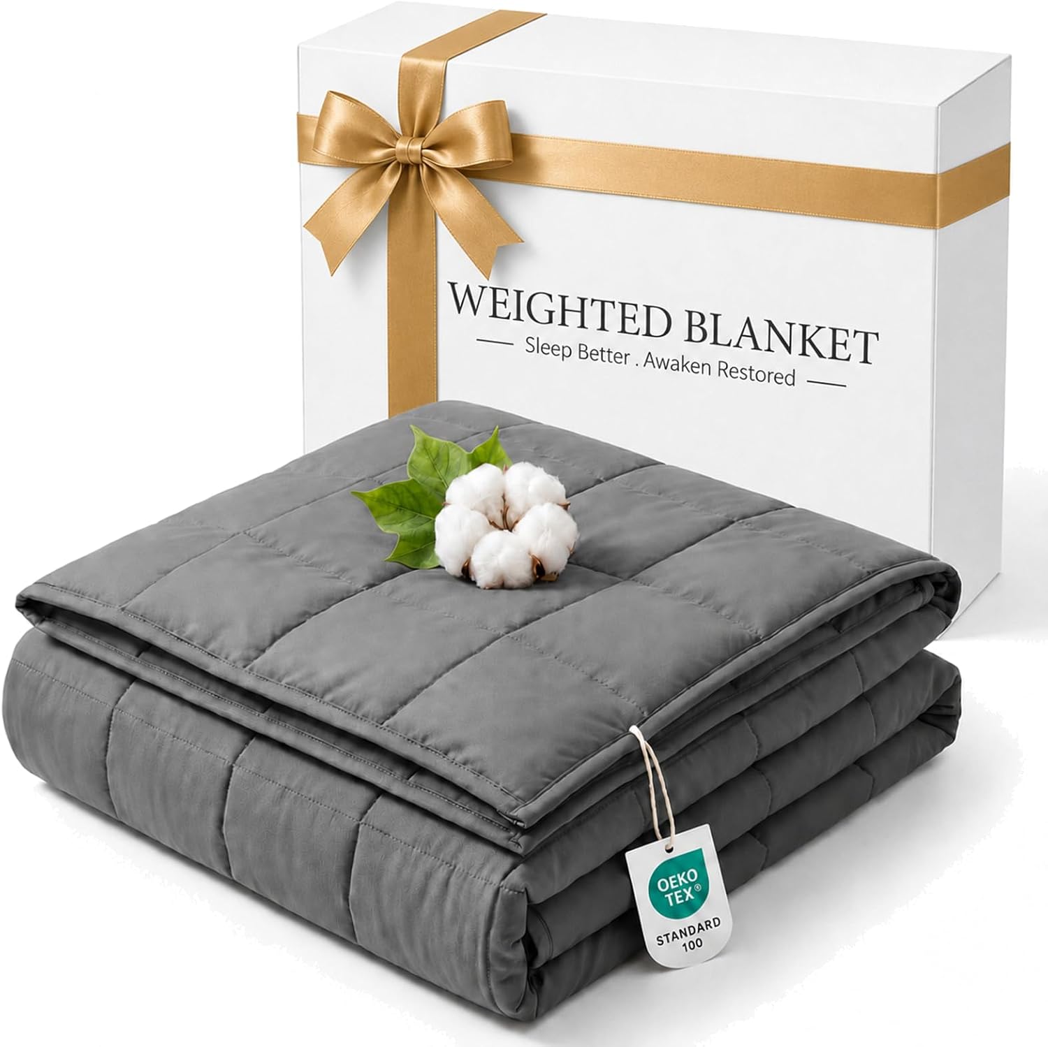 Smart Queen Weighted Blanket for Adults 60 x 80 Inch with Box, 20lbs